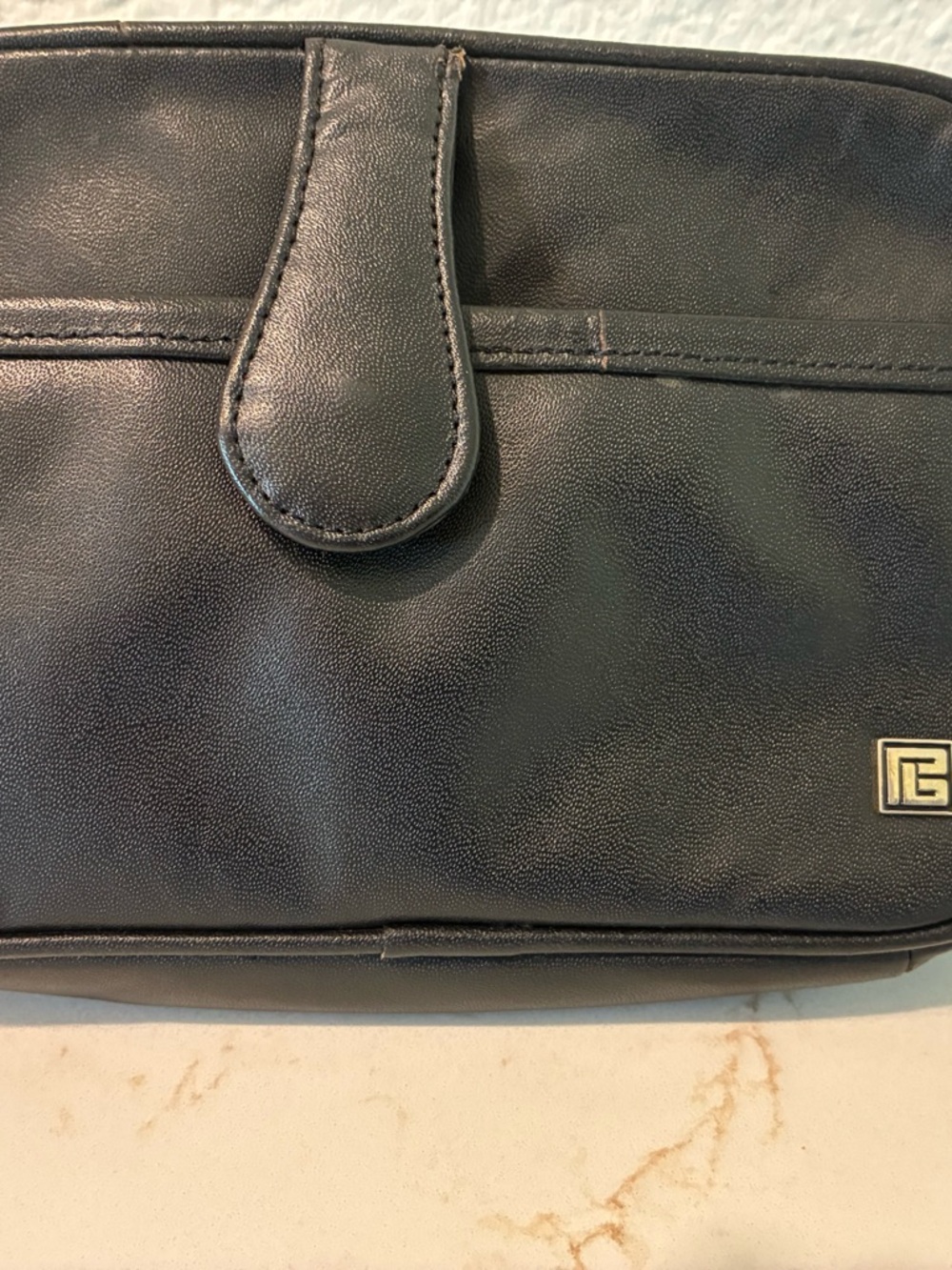 Pierre Balmain Black Crossbody Bag with Gold Logo